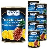 Ananas kawałki w lekkim syropie Helcom 580 ml x 8 sztuk