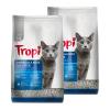 Karma dla kota Tropi z drobiem 2 kg x 2 sztuki + Żwirek dla kota Tropi Bentonit naturalny 5 l x 2 sztuki